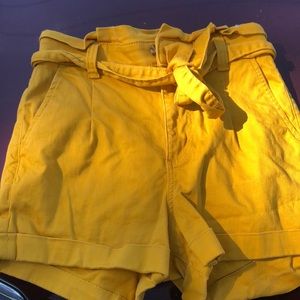 Mustard shorts from Express